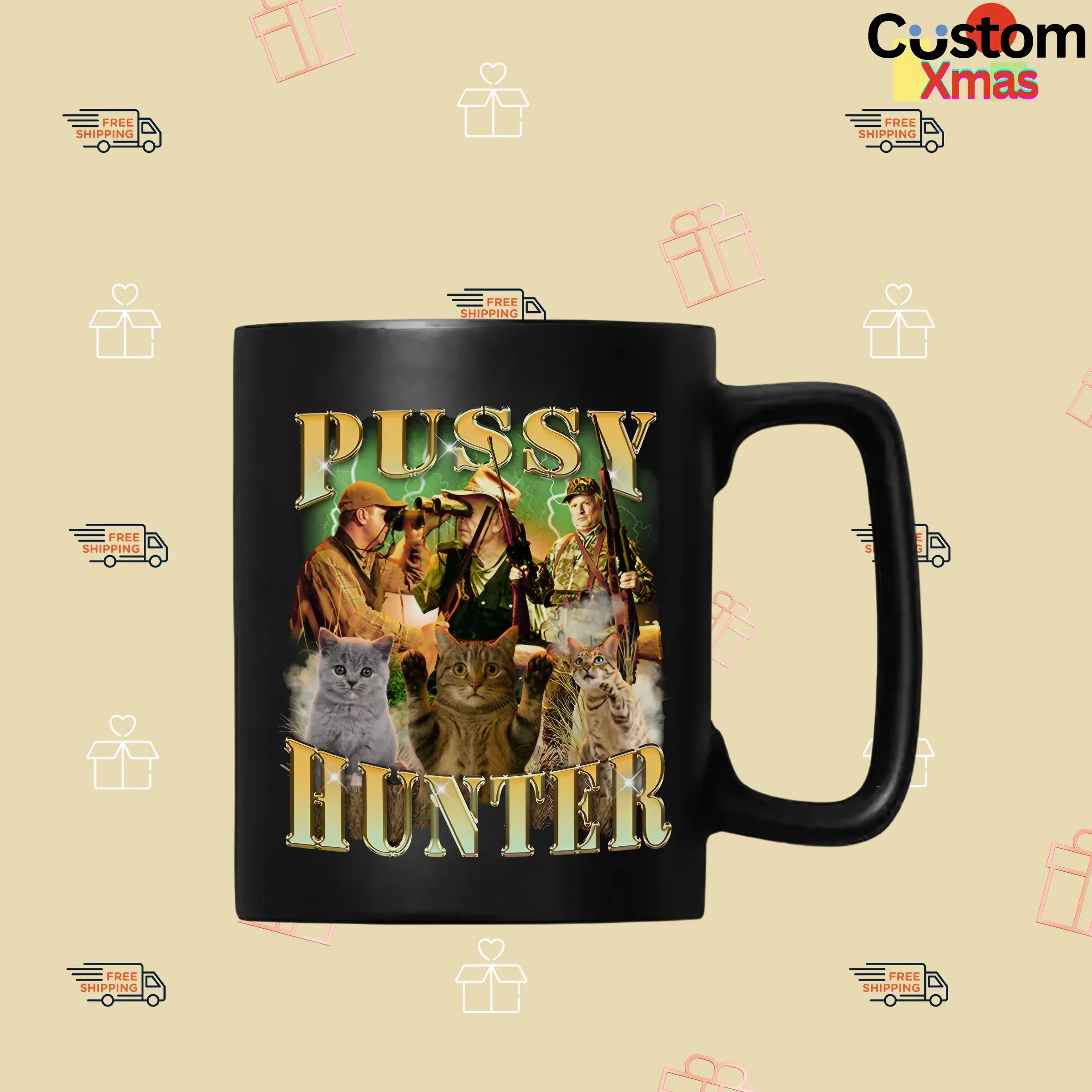 Pussy Hunter Cat Vintage Bootleg Meme T Shirt