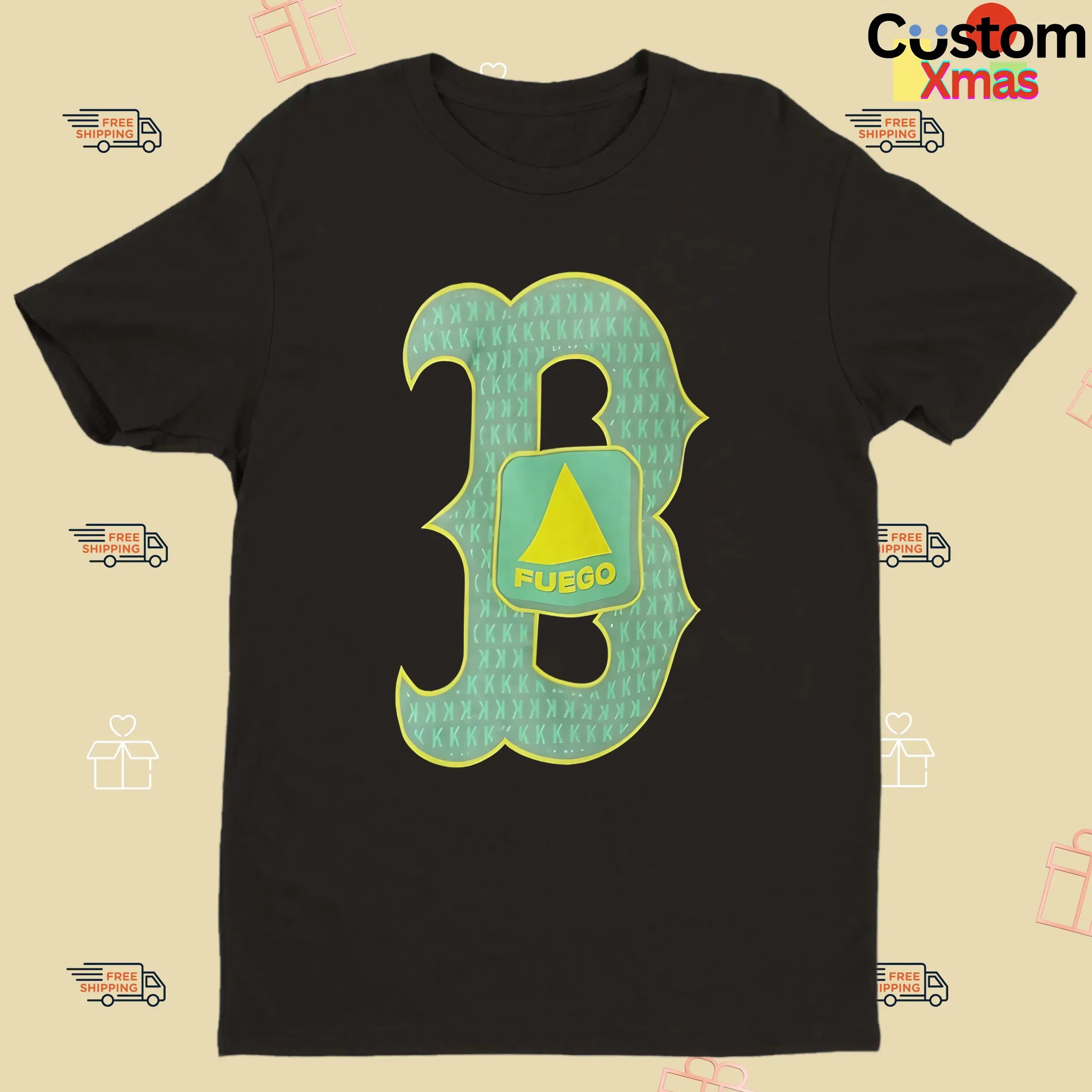 Red Sox B K Fuego 100 Double Sided T shirt