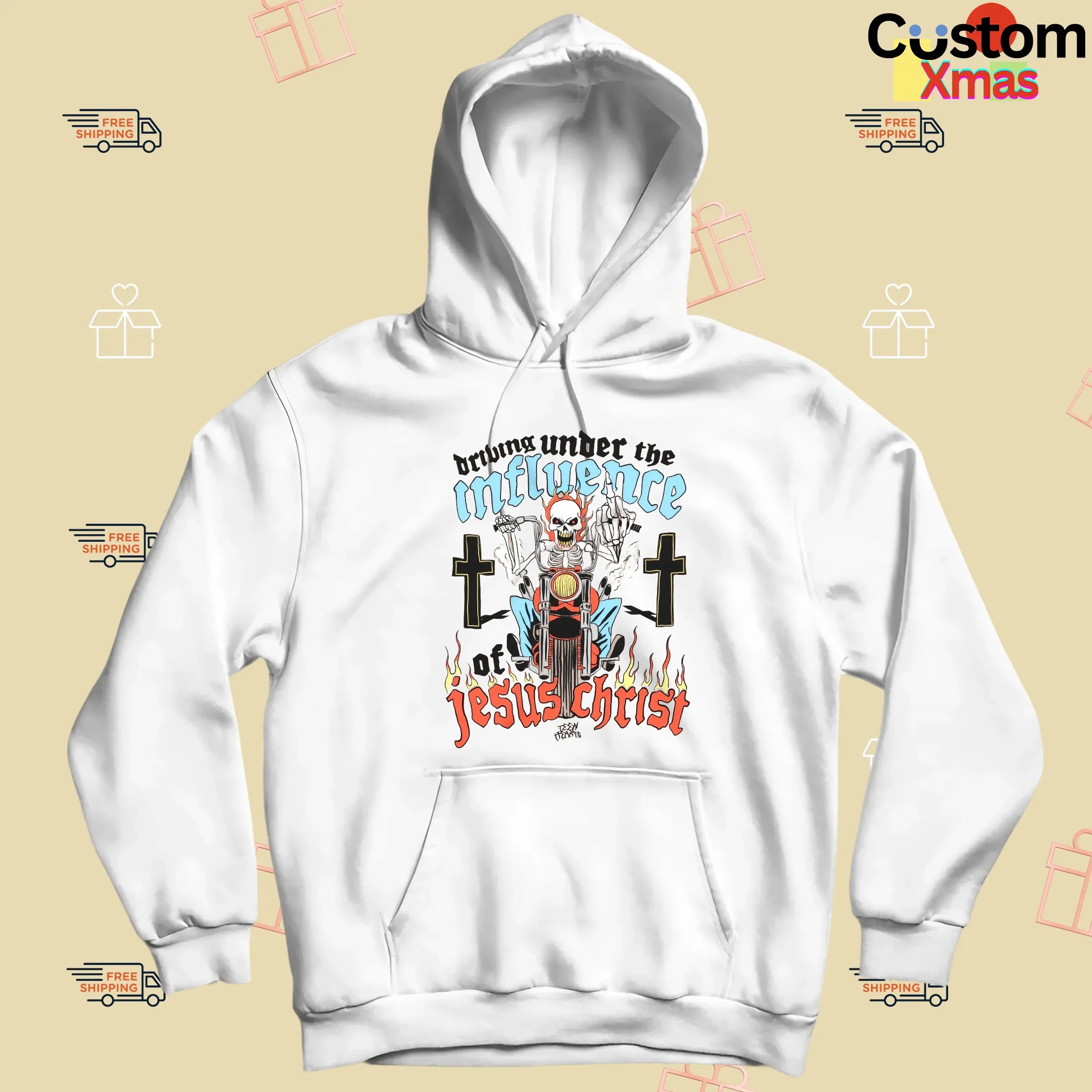 Skeleton Driving Under The Under The Influence Of Jesus Christ T Shirt