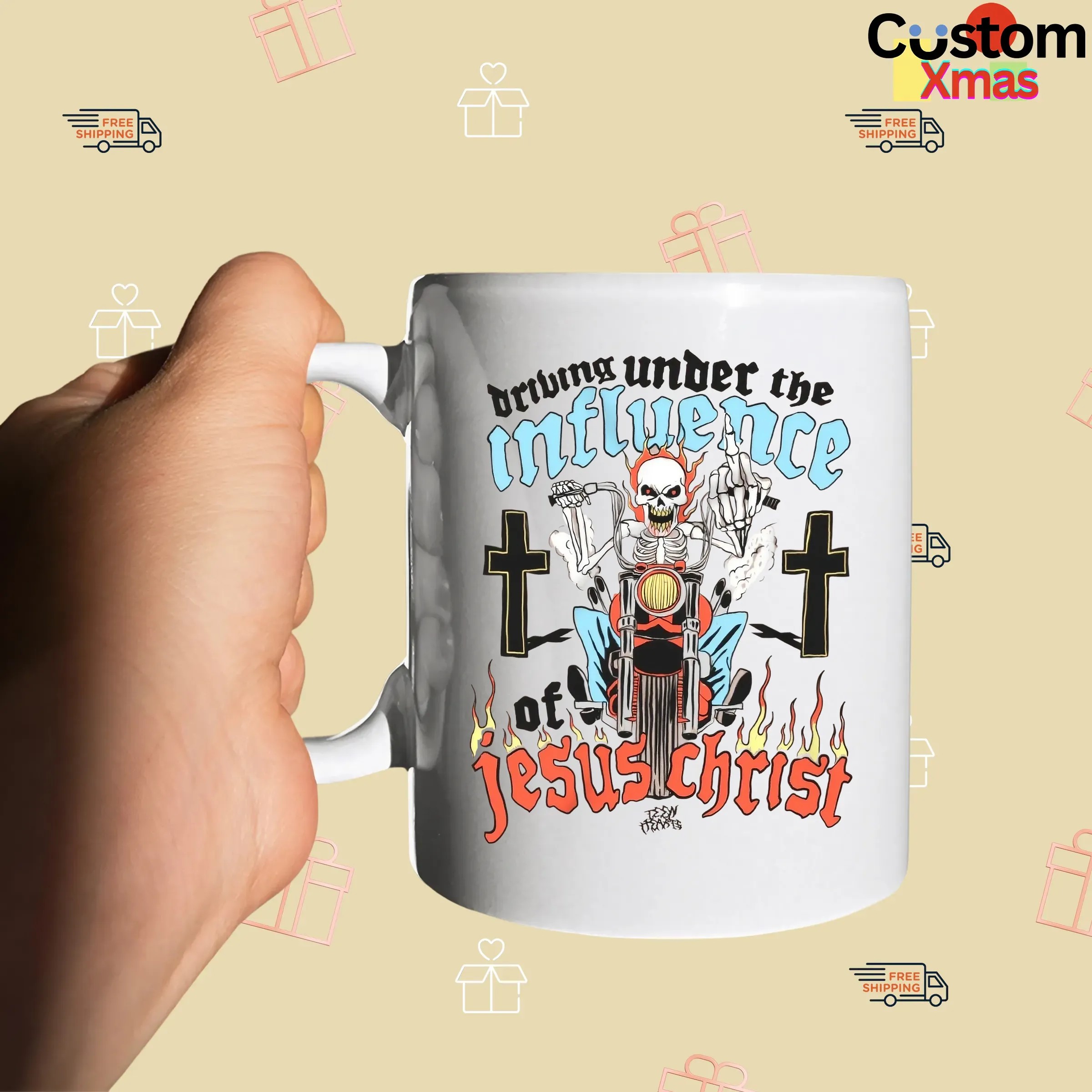 Skeleton Driving Under The Under The Influence Of Jesus Christ T Shirt