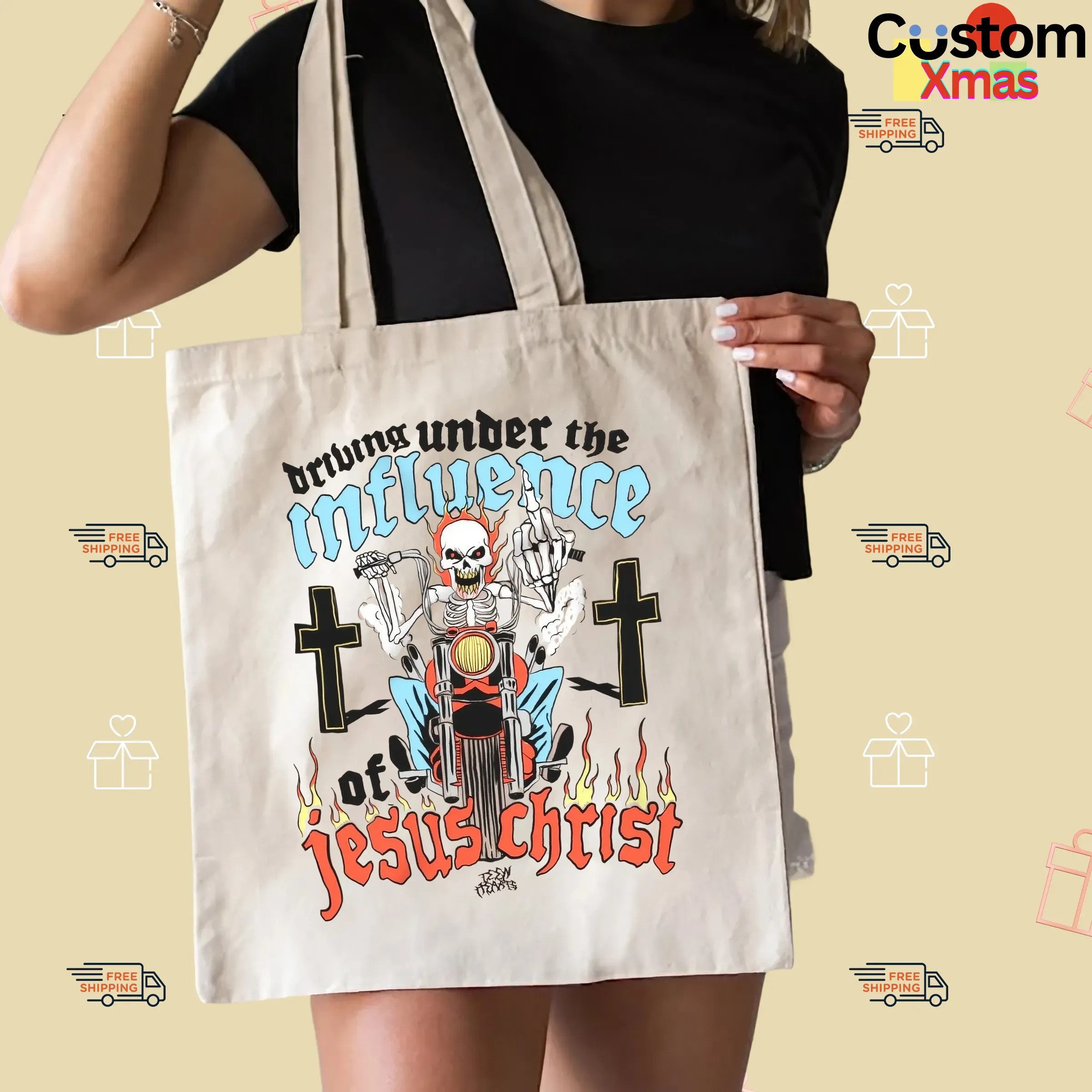 Skeleton Driving Under The Under The Influence Of Jesus Christ T Shirt