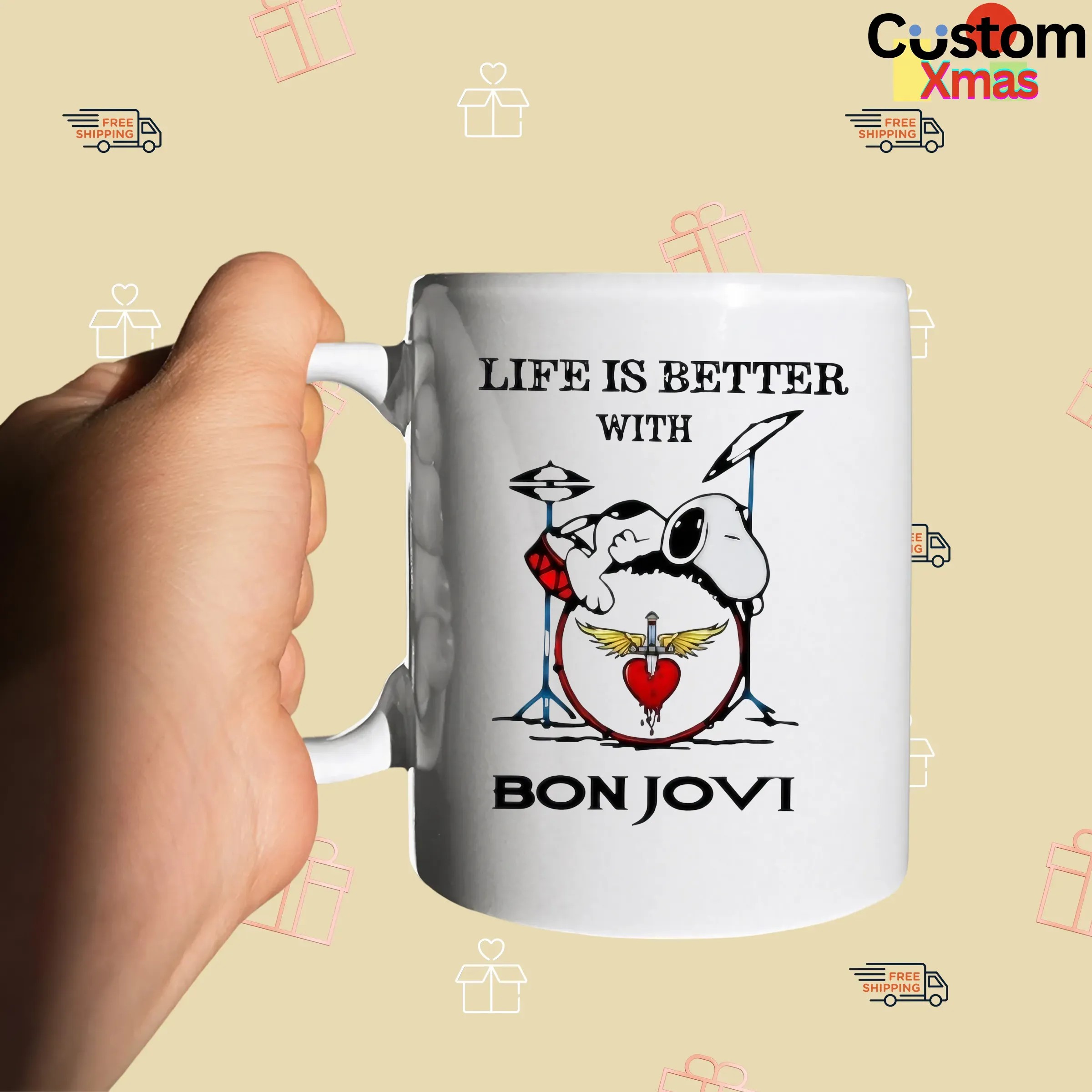 Snoopy The Peanuts Life If Better With Bon Jovi T Shirt