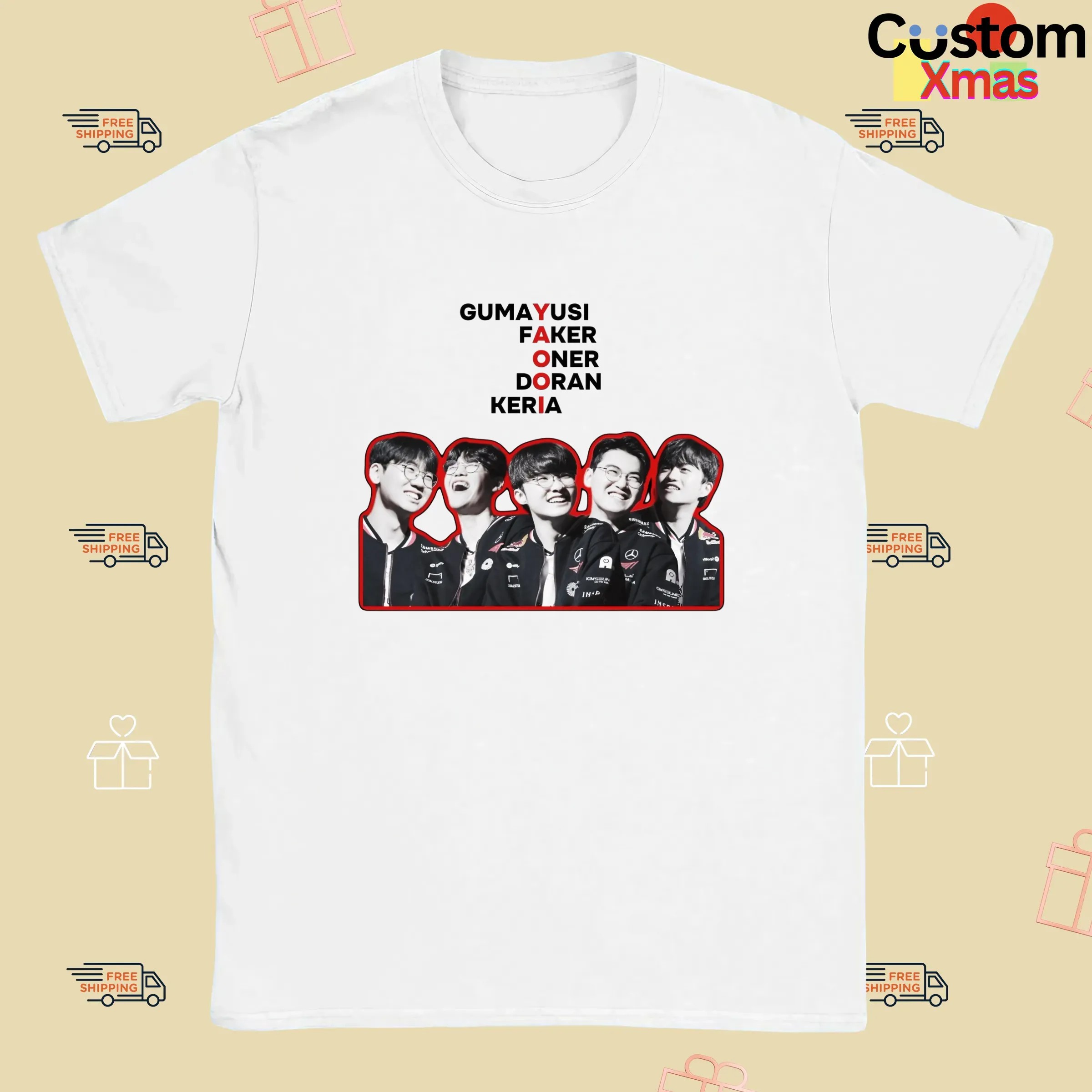 T1 Gumayusi Faker Oner Doran Keria Yaooi Esport Gamer T Shirt