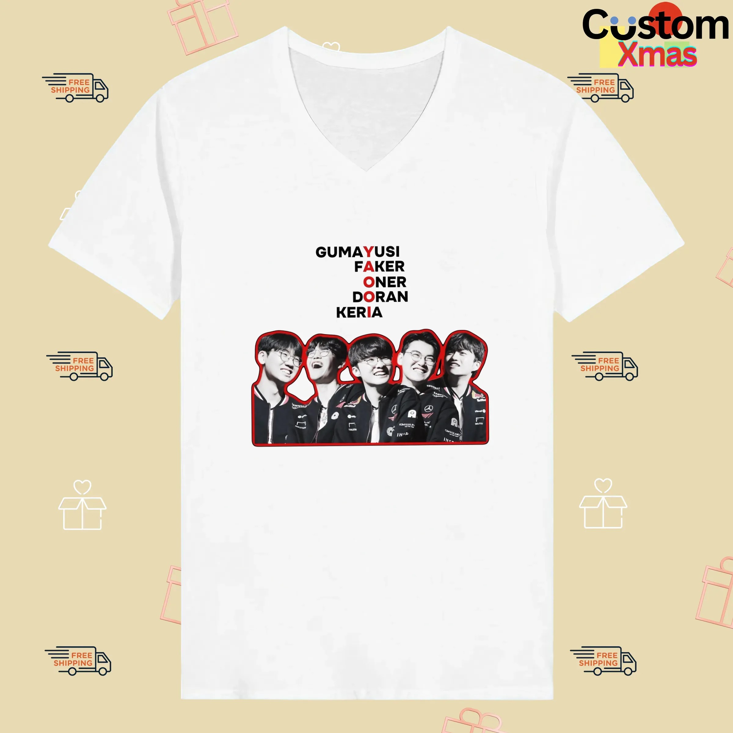 T1 Gumayusi Faker Oner Doran Keria Yaooi Esport Gamer T Shirt