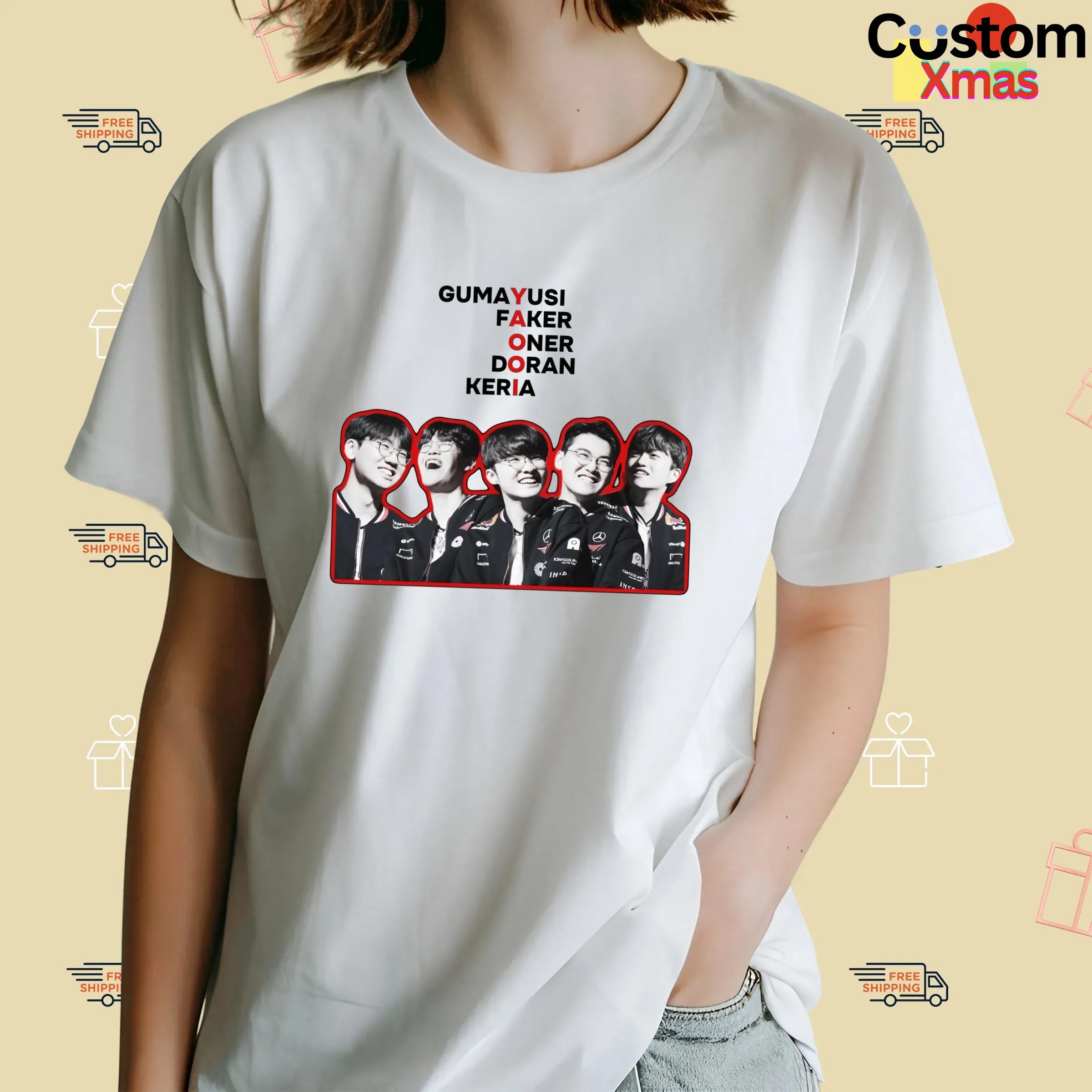 T1 Gumayusi Faker Oner Doran Keria Yaooi Esport Gamer T Shirt
