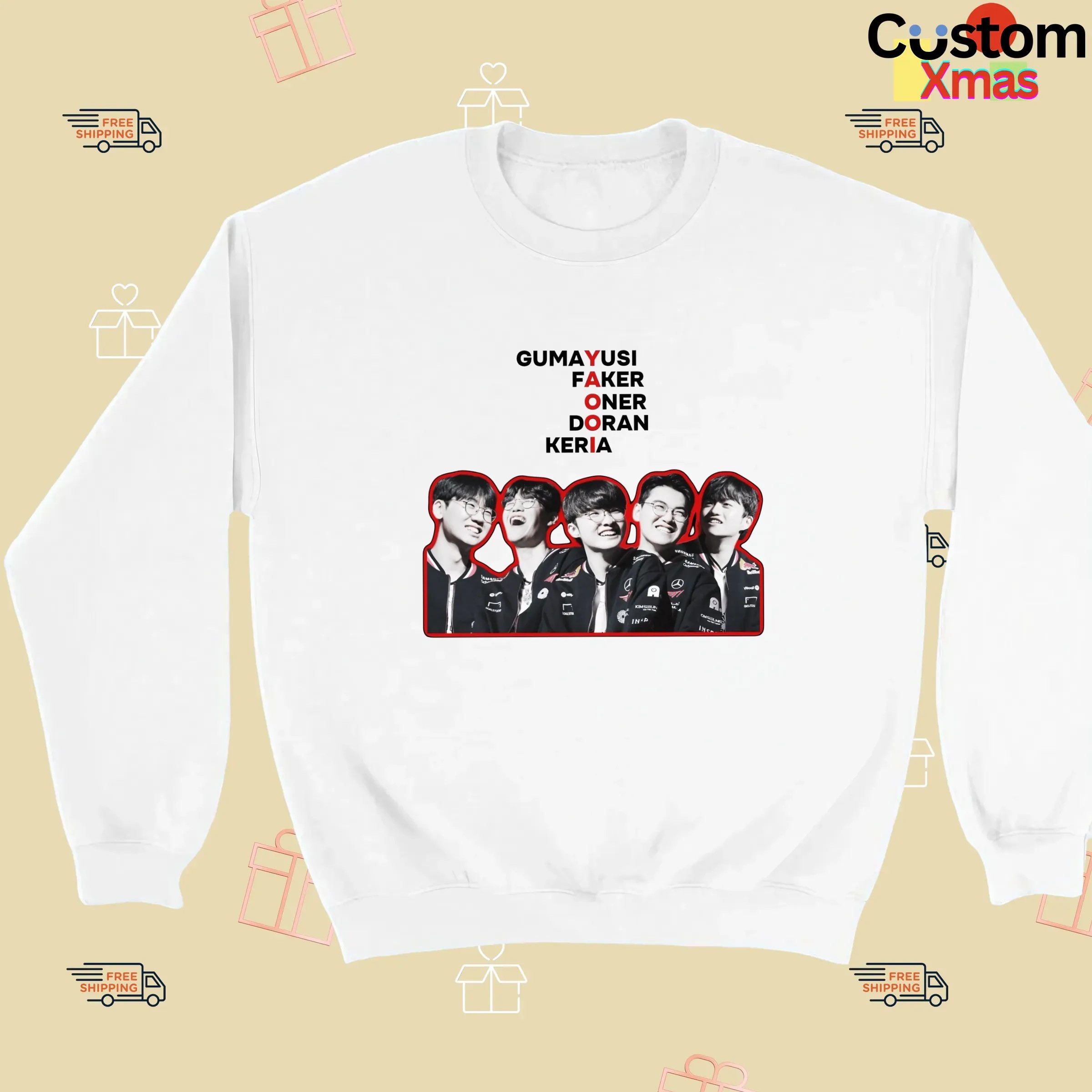 T1 Gumayusi Faker Oner Doran Keria Yaooi Esport Gamer T Shirt