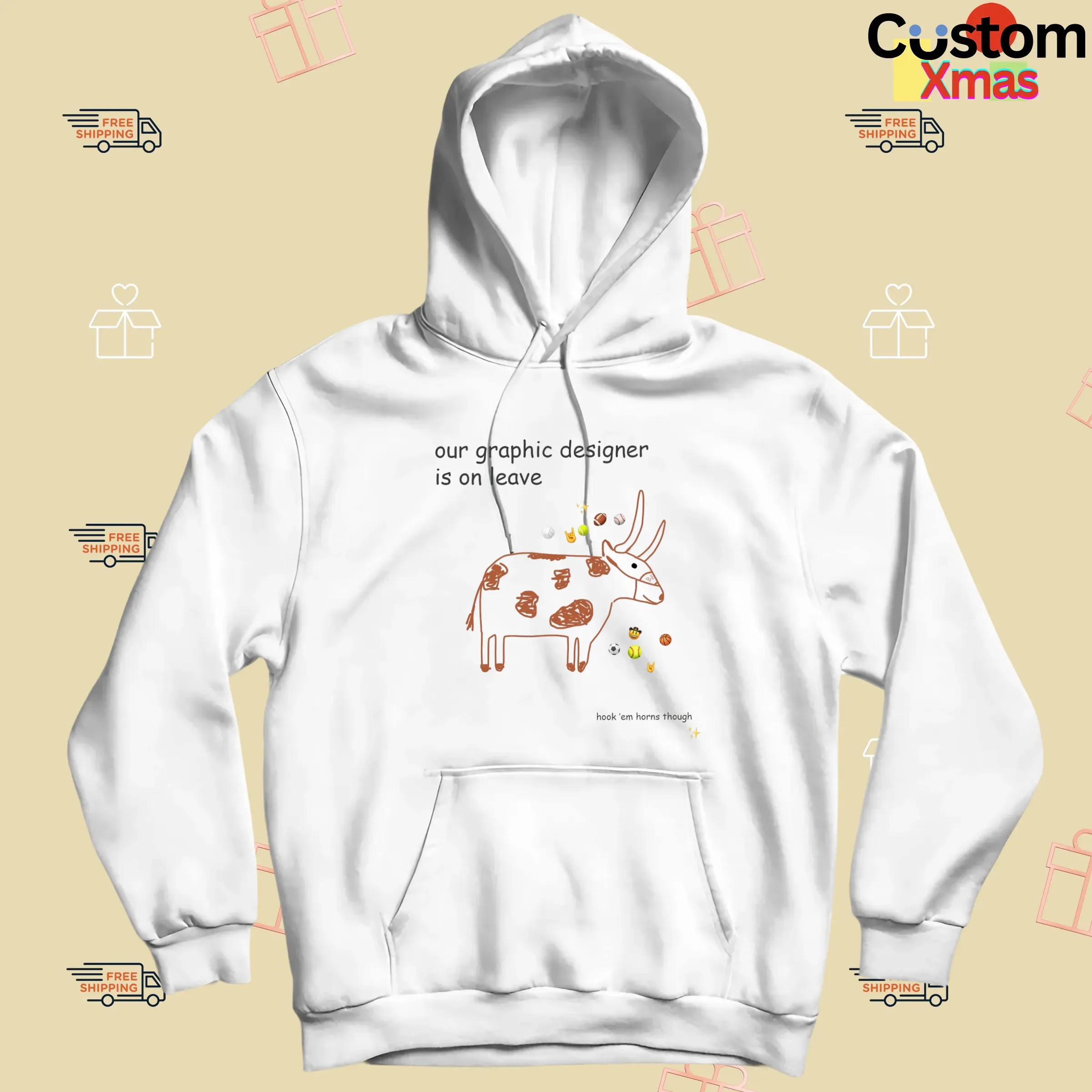 Texas Longhorns Our Graphic Designer Is On Leave 2025 Hook 'em Horns Though T Shirt