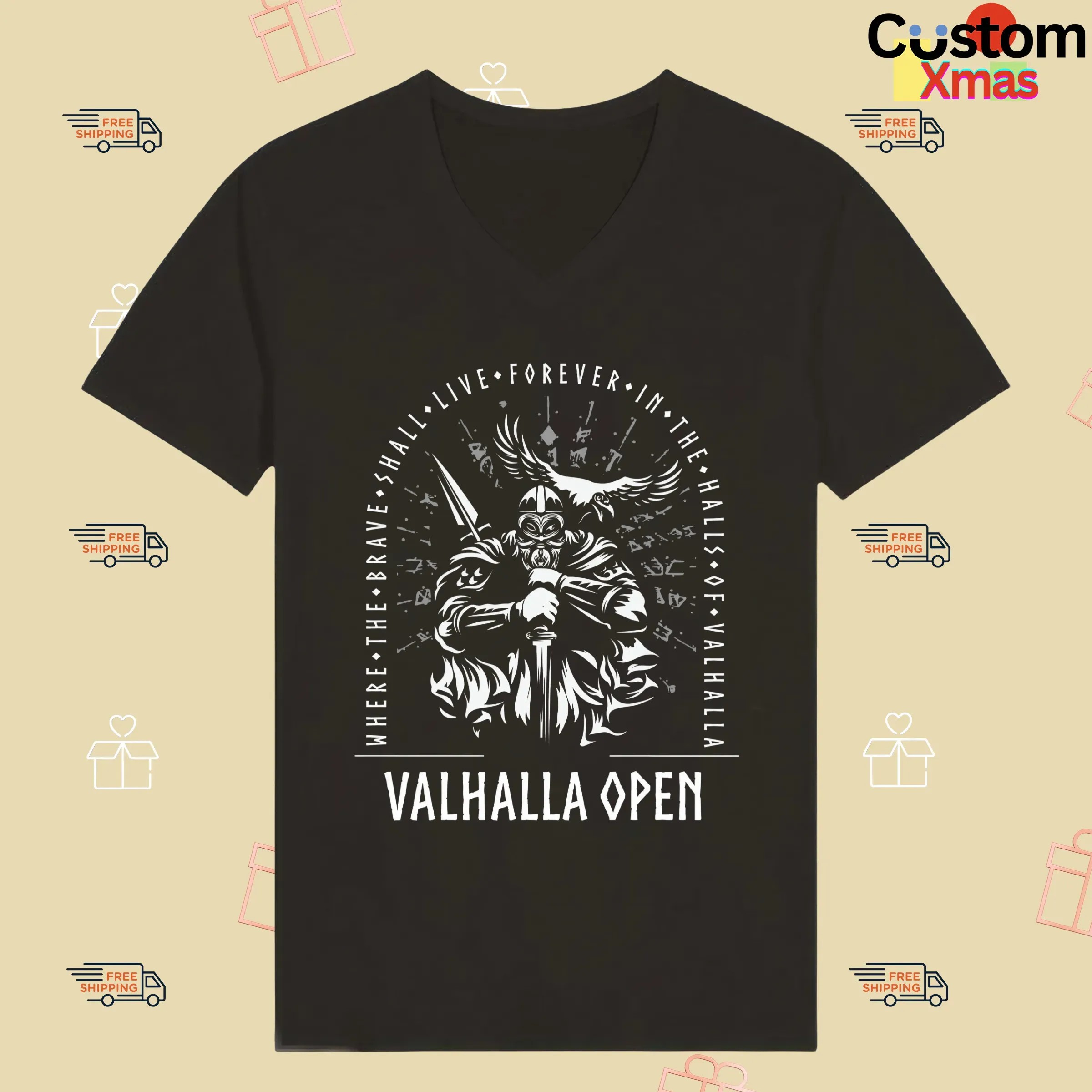 Valhalla Open Where The Brave Shall Live Forever In The Halls Of Valhalla T Shirt